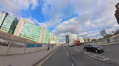 Unique View of Urban Drive Through Streets of Capital London City Stock Footage 329741423