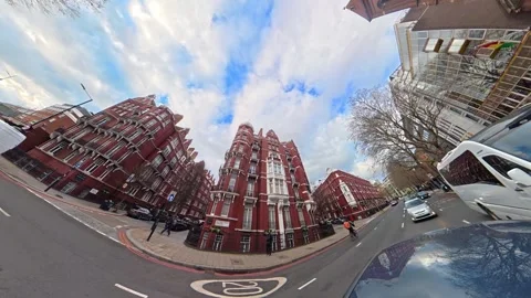 Unique View of Urban Drive Through Streets of Capital London City Stock Footage 329741426