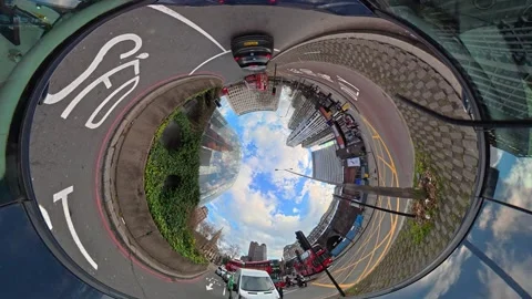 Unique View of Urban Drive Through Streets of Capital London City Stock Footage 329742031