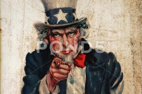 Unique Vintage Uncle Sam Medal Sign Stock Photos