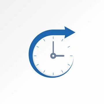 Unique wall clock watch time fast swoosh arrow date speed period dial Stock Illustration