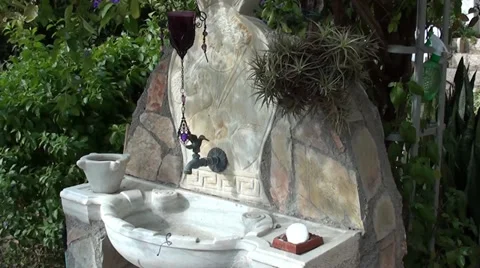 Unique washstand with icon Stock Footage 33888045