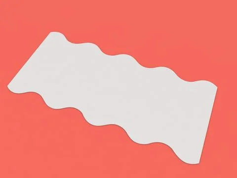 Unique wave-patterned paper on a bright red background showcasing design ve.. Stock Illustration