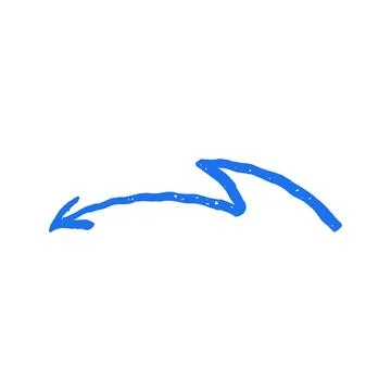 A unique wavy arrow pointing left with a sketchy feel. This creative hand dra Stock Illustration