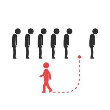 Unique way for different people or leader Stock Illustration