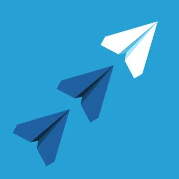 Unique white paper plane Stock Illustration