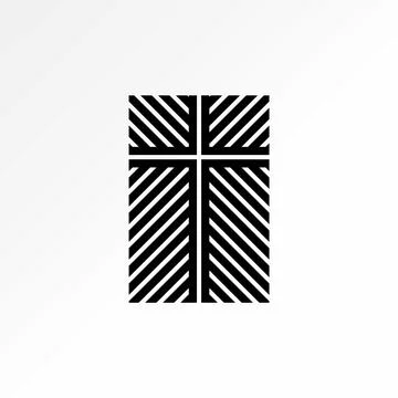 Unique window art pattern cross church christian religion interior Stockillustratie