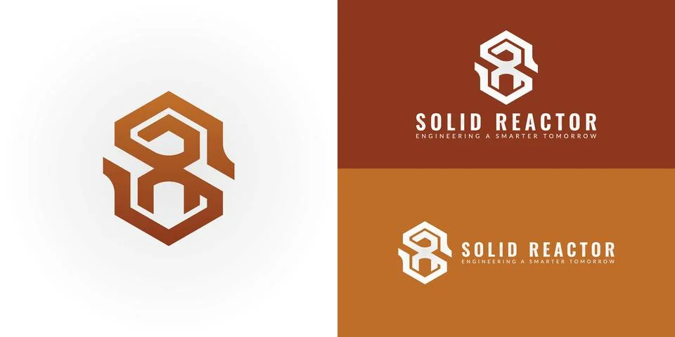 A uniquely bold and geometric interpretation of the initials SR Stock Illustration