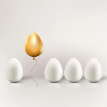 Uniqueness, individuality, different concept. Vector illustration of golden a Stock Illustration