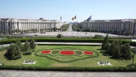 Unirii Boulevard in Bucharest Stock Footage 138312390