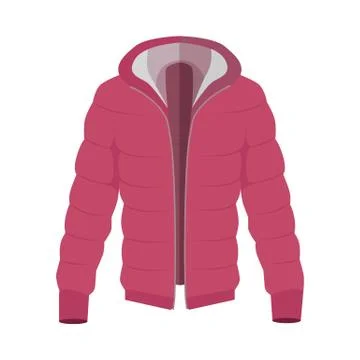 Unisex Down Jacket Flat Style Vector Illustration 库存插图