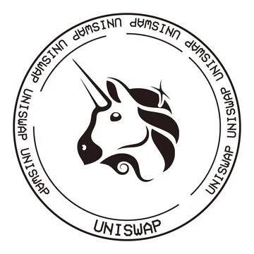 Uniswap UNI cryptocurrency flat logo on white background vector illustration. Stock Illustration
