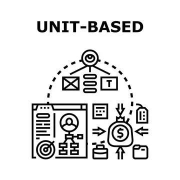 Unit based pricing model generating successful income Stock Illustration