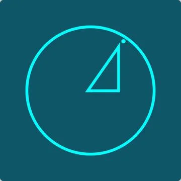 Unit Circle Icon - radius and right-triangle sine/cosine construction Stock Illustration