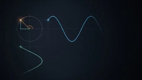 Unit Circle Sine Wave Trace Trigonometry Education Seamless Loop Vidéo 346878550