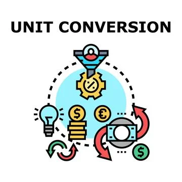 Unit conversion process transforming ideas into profit Stock Illustration
