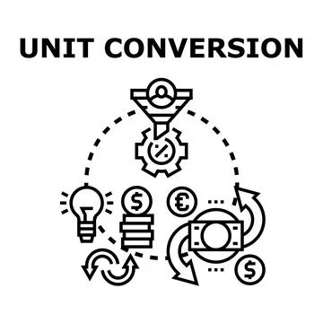 Unit conversion process transforming ideas into profit Stock Illustration