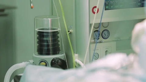 Unit mechanical ventilation and life support Stock Footage 76782720