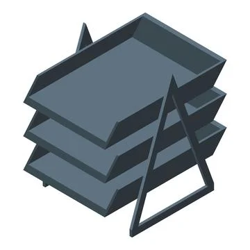 Unit paper tray icon isometric vector. Office screen system Illustrazione stock