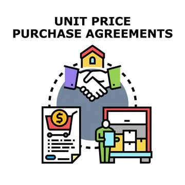 Unit price purchase agreement concept with inventory management Stock Illustration