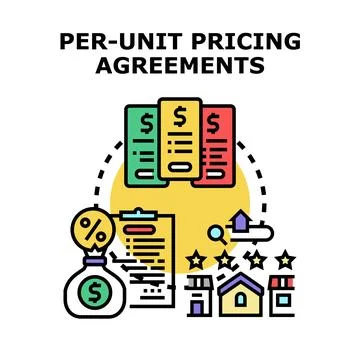 Per unit pricing agreements for business transactions Stock Illustration