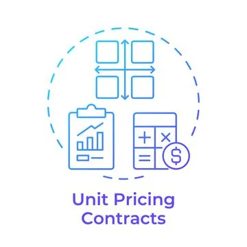 Unit pricing contracts blue gradient concept icon Stock Illustration