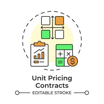 Unit pricing contracts multi color concept icon Stock Illustration