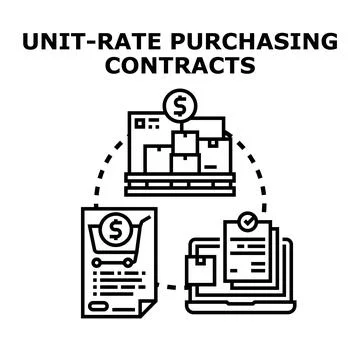 Unit rate purchasing contracts process administration concept Stock Illustration