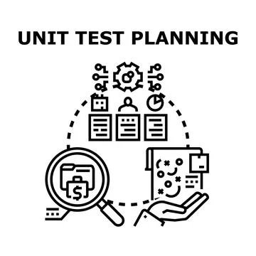 Unit test planning and optimization concept 库存插图