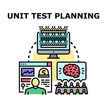 Unit test planning process for software development Illustrazione stock