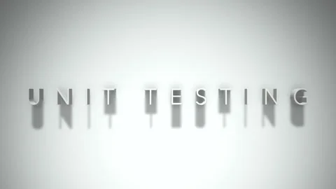 Unit testing 3D title animation white text on a white background Video stock 299369003