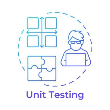 Unit testing blue gradient concept icon 스톡 일러스트