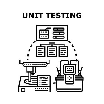 Unit testing process validating software components for quality assurance Illustrazione stock