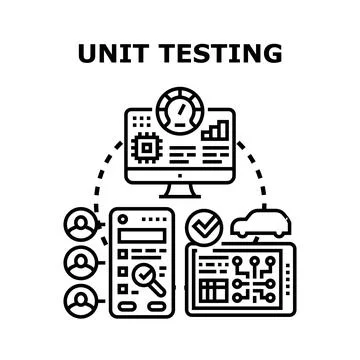 Unit testing process validating software components for quality assurance Stock Illustration