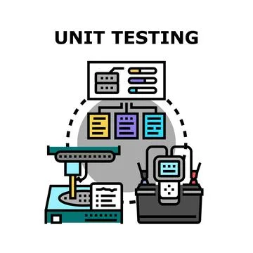 Unit testing process validating software components for quality assurance Stockillustratie