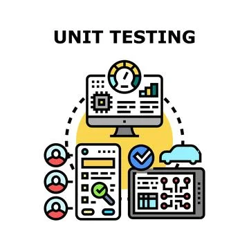 Unit testing process validating software components for quality assurance Stock-Illustration