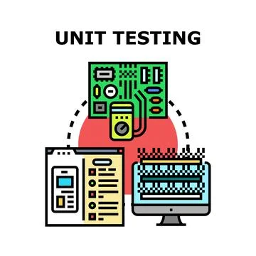 Unit testing process verifying software and hardware quality Stockillustratie