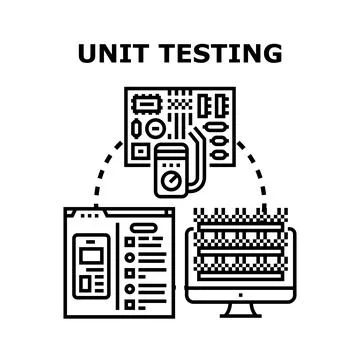 Unit testing process verifying software and hardware quality Stock-Illustration