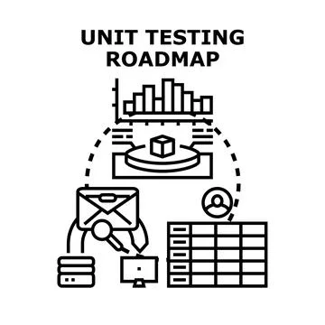 Unit testing roadmap developing and quality assurance plan Stock Illustration