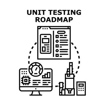 Unit testing roadmap planning for software development Stock Illustration