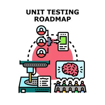 Unit testing roadmap for software development cycle Ilustração Stock