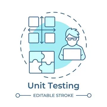 Unit testing soft blue concept icon Stock Illustration
