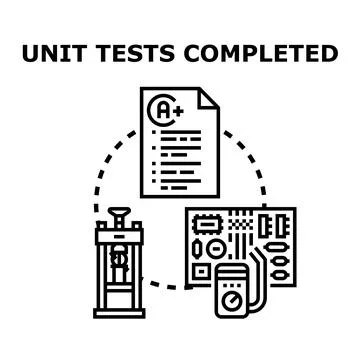 Unit tests completed displaying successful software development process イラスト素材