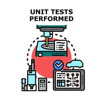 Unit tests performed concept identifying software quality 库存插图