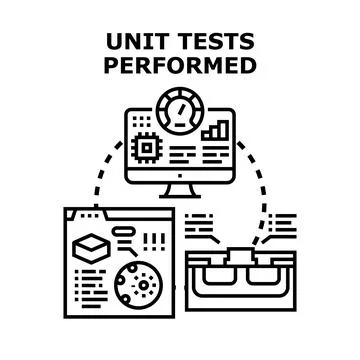 Unit tests performed for software development process Stock Illustration