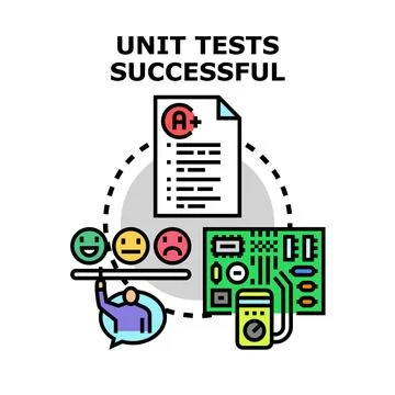 Unit tests successful for software development project Stock Illustration