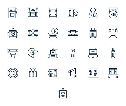 Unit Ultimate Vector Package with 25 64x64 Regular Line Pixel Optimized Icons Illustrazione stock