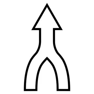 Unite Arrow Up Outline Vector Icon Stock Illustration