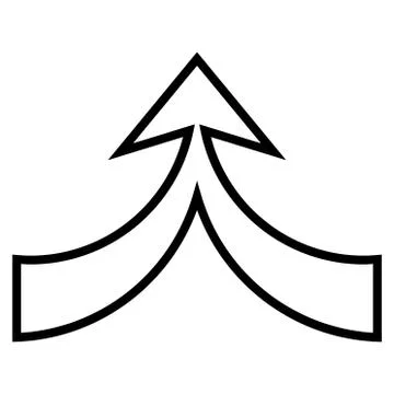 Unite Arrow Up Thin Line Vector Icon Stock Illustration