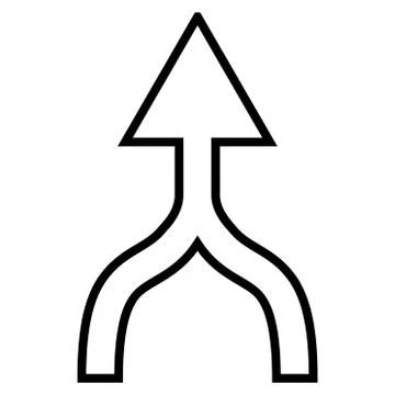 Unite Arrow Up Thin Line Vector Icon Stock Illustration